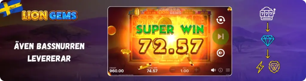 Lion Gems Hold and Win super vinst basspel